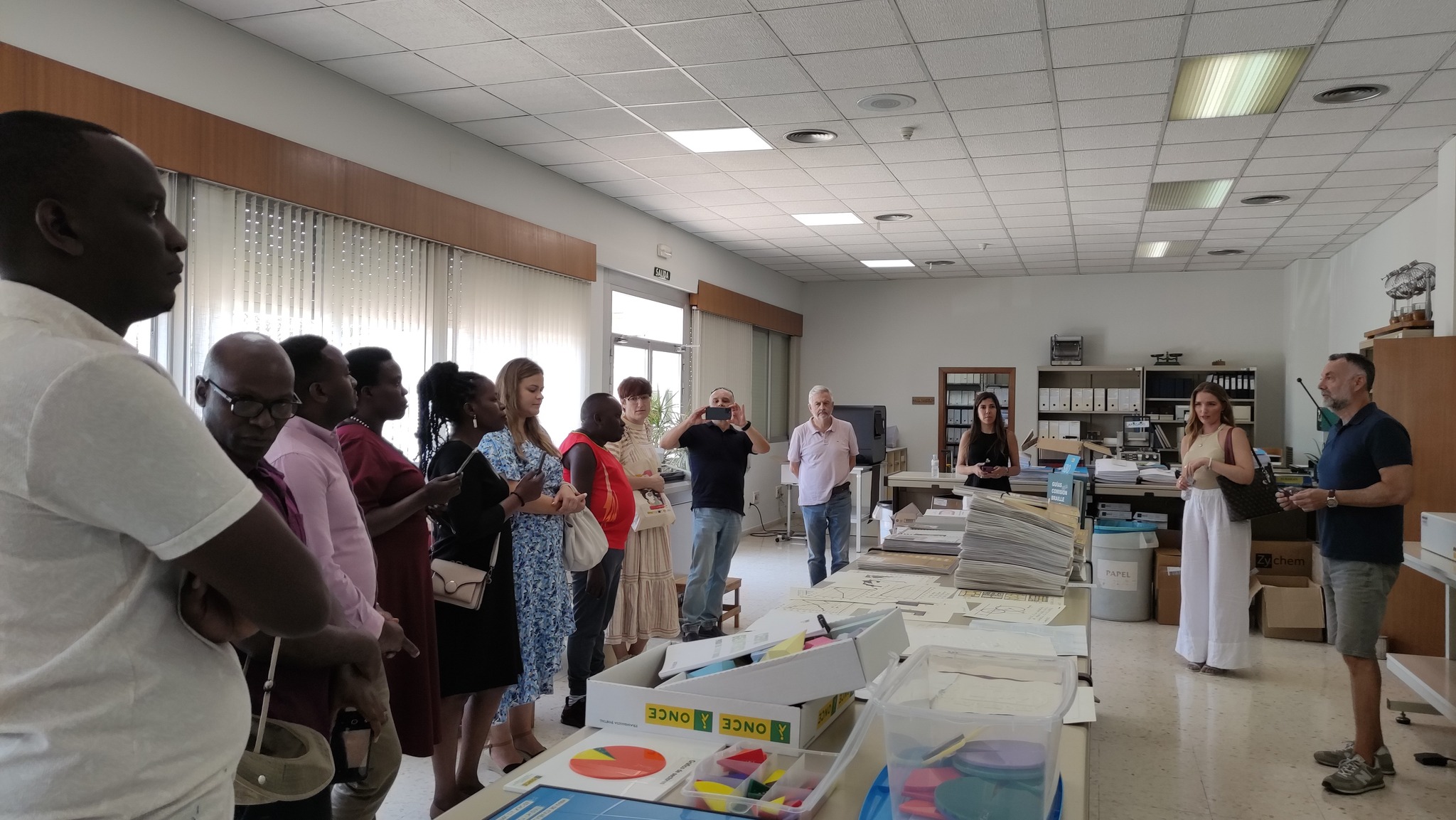 Rwandan partners at ONCE learning about the materials produced for students with disabilities