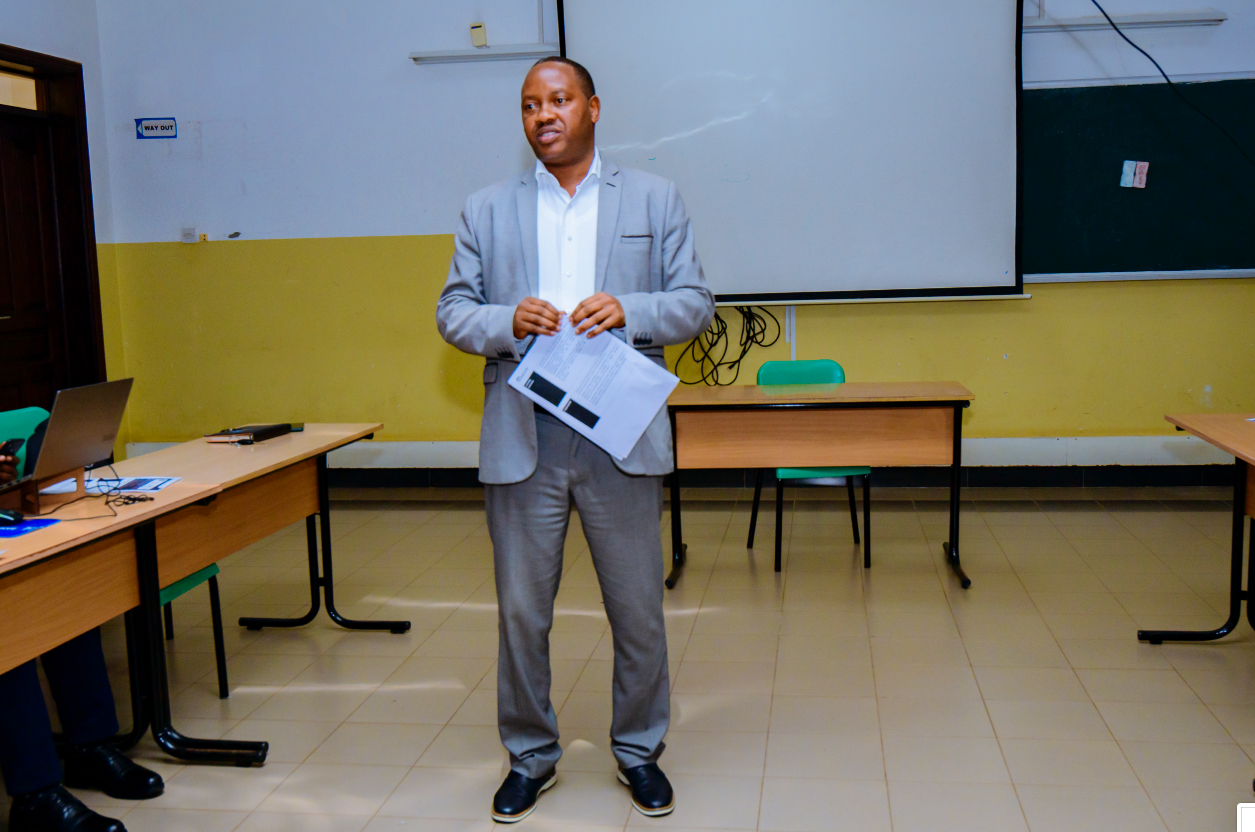 Mr. Alex Karara, the UR ANSWER Project Coordinator during his opening remarks of the 2nd Pilot Training