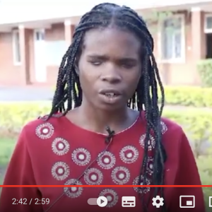 Screenshot of video depicting a student at University of Rwanda.