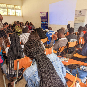 INES-Ruhengeri partners during event "Awareness on Disability, Inclusion and Accessibility" lecturing students on the importance of inclusivity
