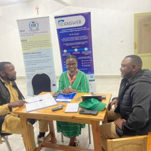 Mr Bahati in a meeting with INES partners