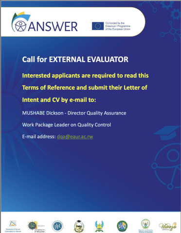 Cover of the Call for External Evaluator document