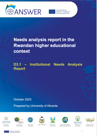 Needs analysis report in the Rwandan higher educational context – D3.1 Report Institutional Needs Analysis