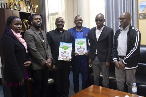 Picture of all partners from UWEZO and INES-Ruhengeri after signing their Memorandum of Understanding